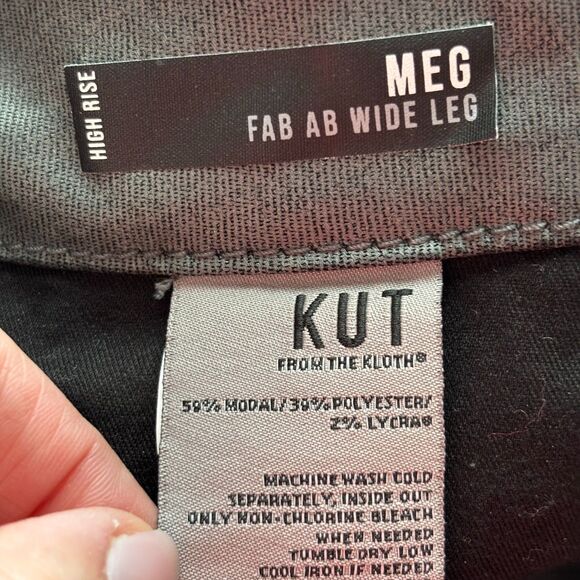 Kut From The Kloth Coated Jeans Meg Fab Ab Wide Leg High Rise Gray Size 18 C179 - Picture 10 of 11